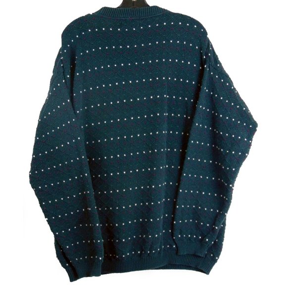 Men's Dark Gray Diamond Pattern Sweater - Size L - Picture 3 of 4